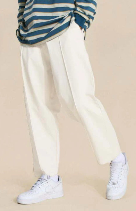 White Cotton Skate Fit Pants